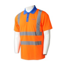D329 tailor-made short sleeve reflective industrial uniform custom contrast collar Polo shirt printed LOGO orange industrial uniform uniform company mesh cloth D329 tailor-made short sleeve reflective industrial uniform custom contrast collar Polo shirt printed LOGO orange industrial uniform uniform company mesh cloth